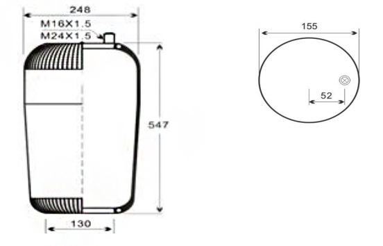 1V6023SA AV Series Trailer Air Spring