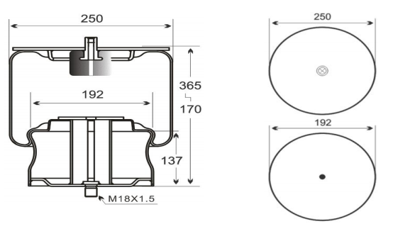 1V6009 AV Series Trailer Air Spring