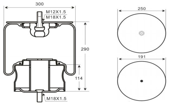 1V6101 AV Series Trailer Air Spring