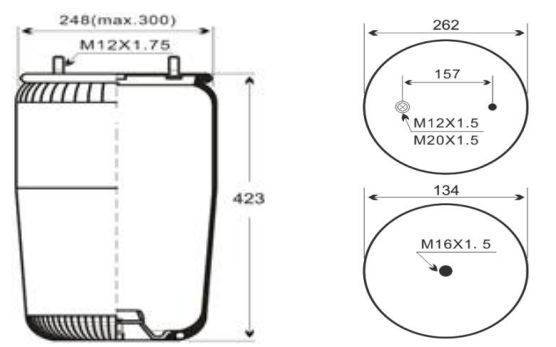 1V 6017SA AV Series Trailer Air Spring