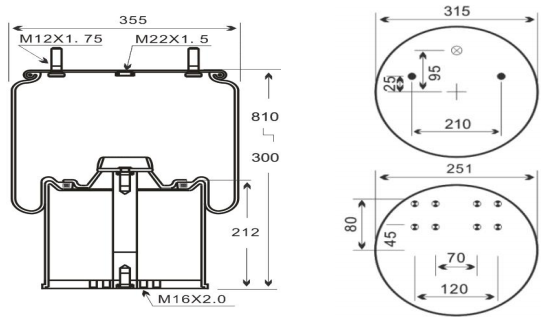 Rubber Air Spring 1V6021 Replacement for Firestone W01-M58-8966 Industrial Air Suspension