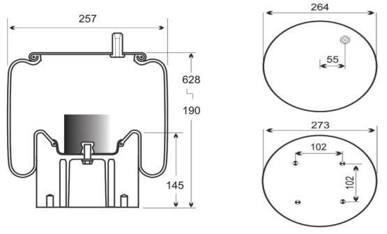 1V8629 rubber air spring replacement for Firestone W01-M58-8629