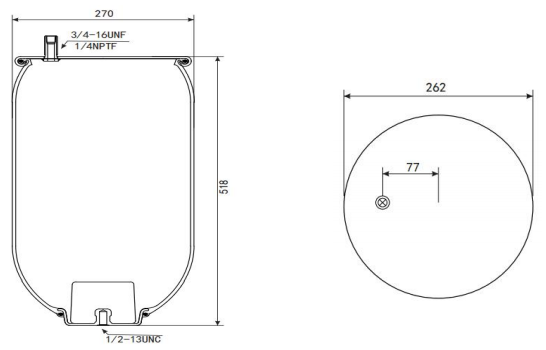 Rubber air spring model 1V 9580 SA for vehicle suspension systems, heavy-duty vibration isolator