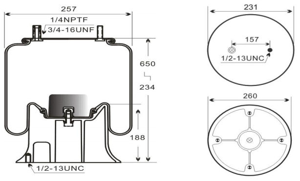 1V9321 rubber air spring replacement for Firestone W01-358-9321, truck suspension airbag